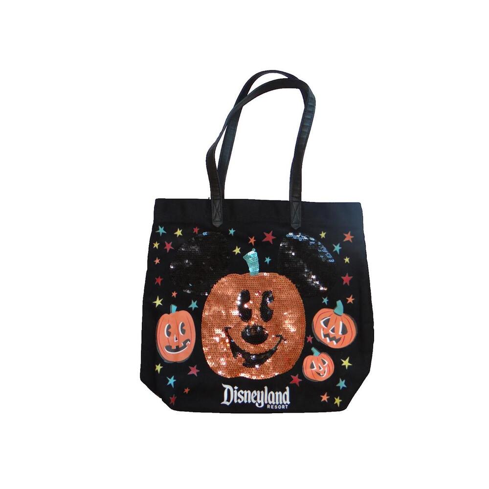 Disneyland Resort Halloween Tote Bag with‎ Sequin Pumpkin and Mickey Ears